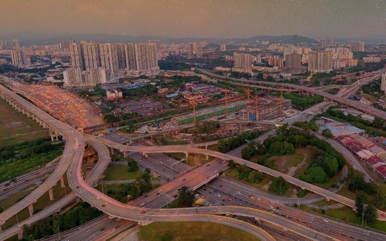 Aerial view of a highway interchange nearby: illustrative image