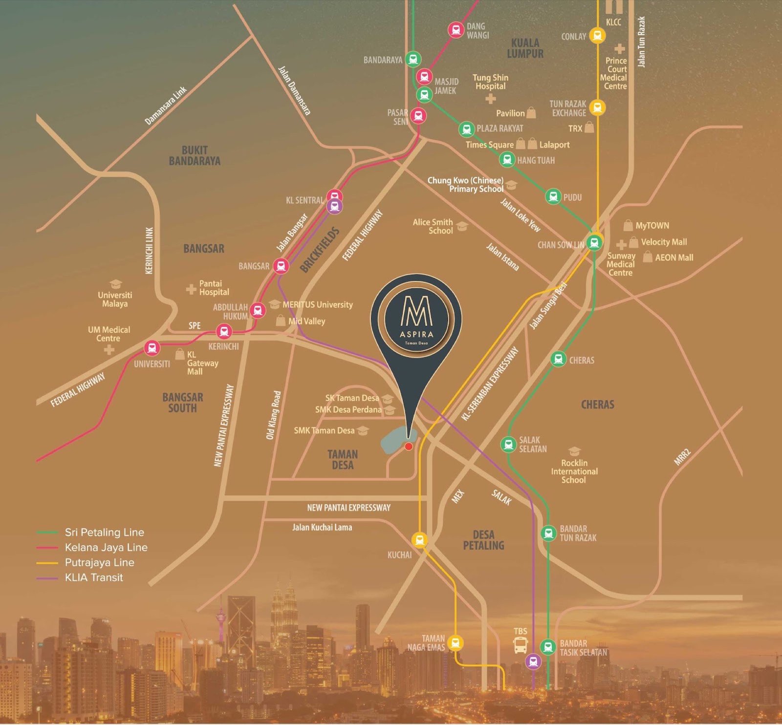 M Aspira location map