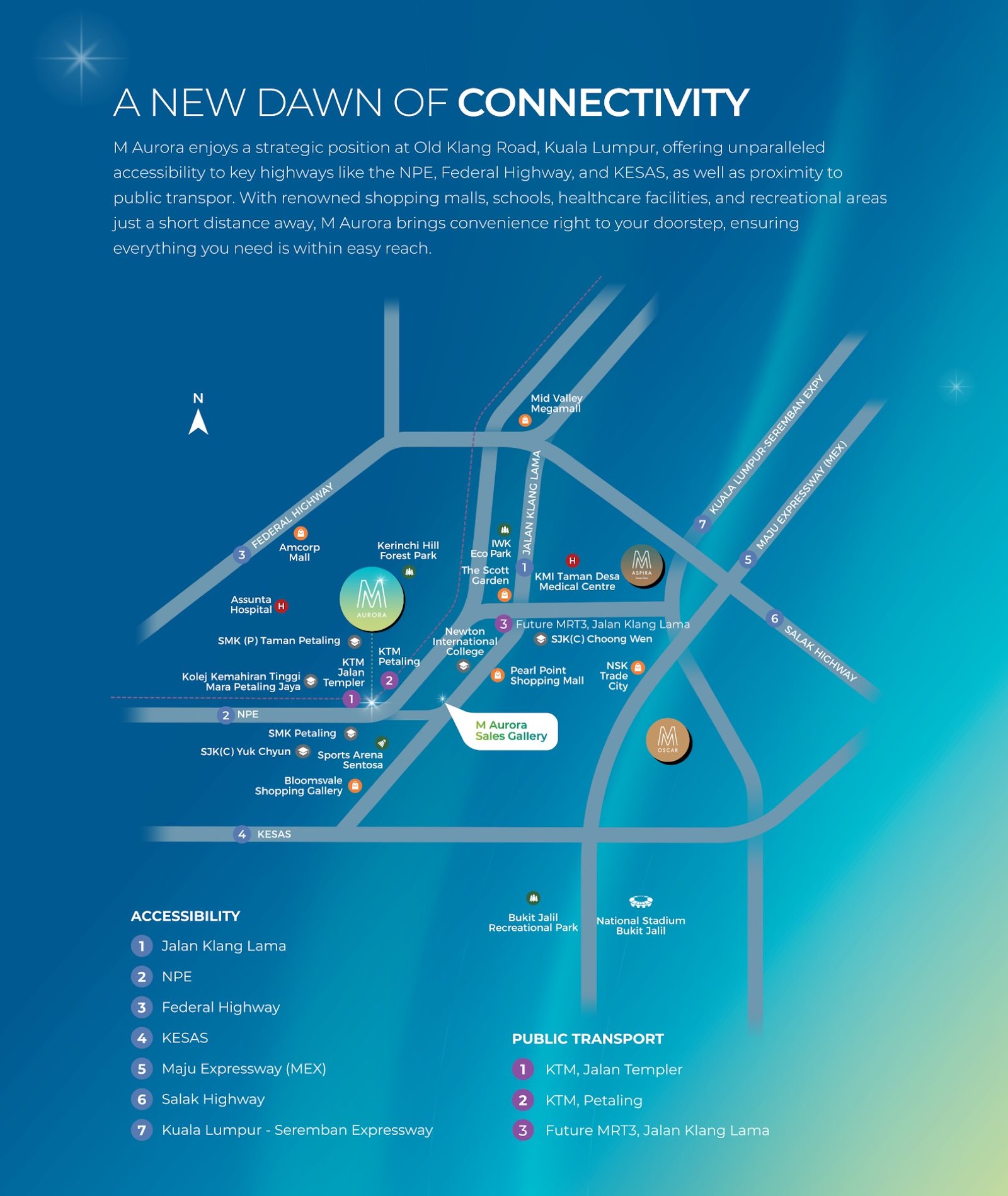 M Aurora location map