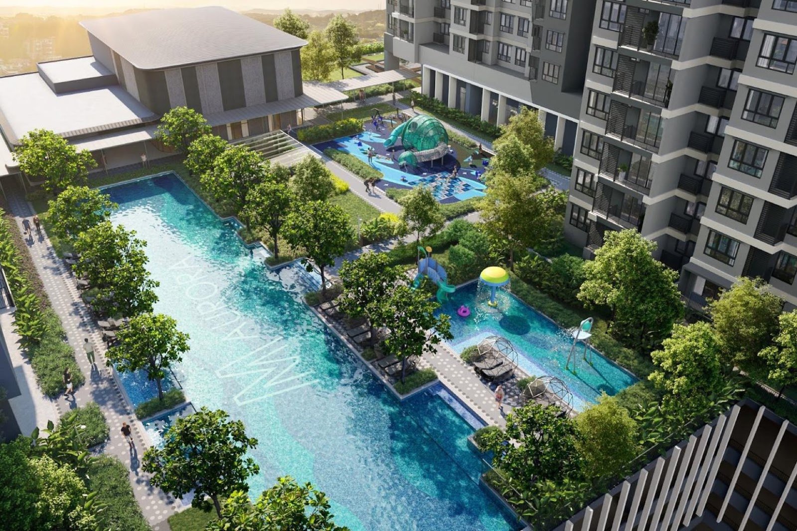 M Aurora pool deck from above: artist's impression