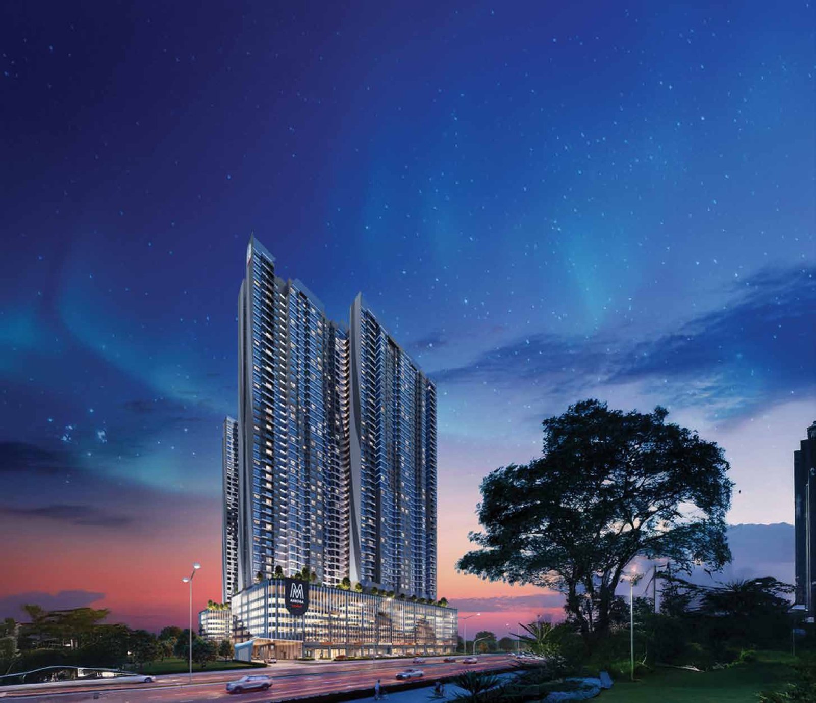 M Aurora, Old Klang Road: artist's impression of the two towers