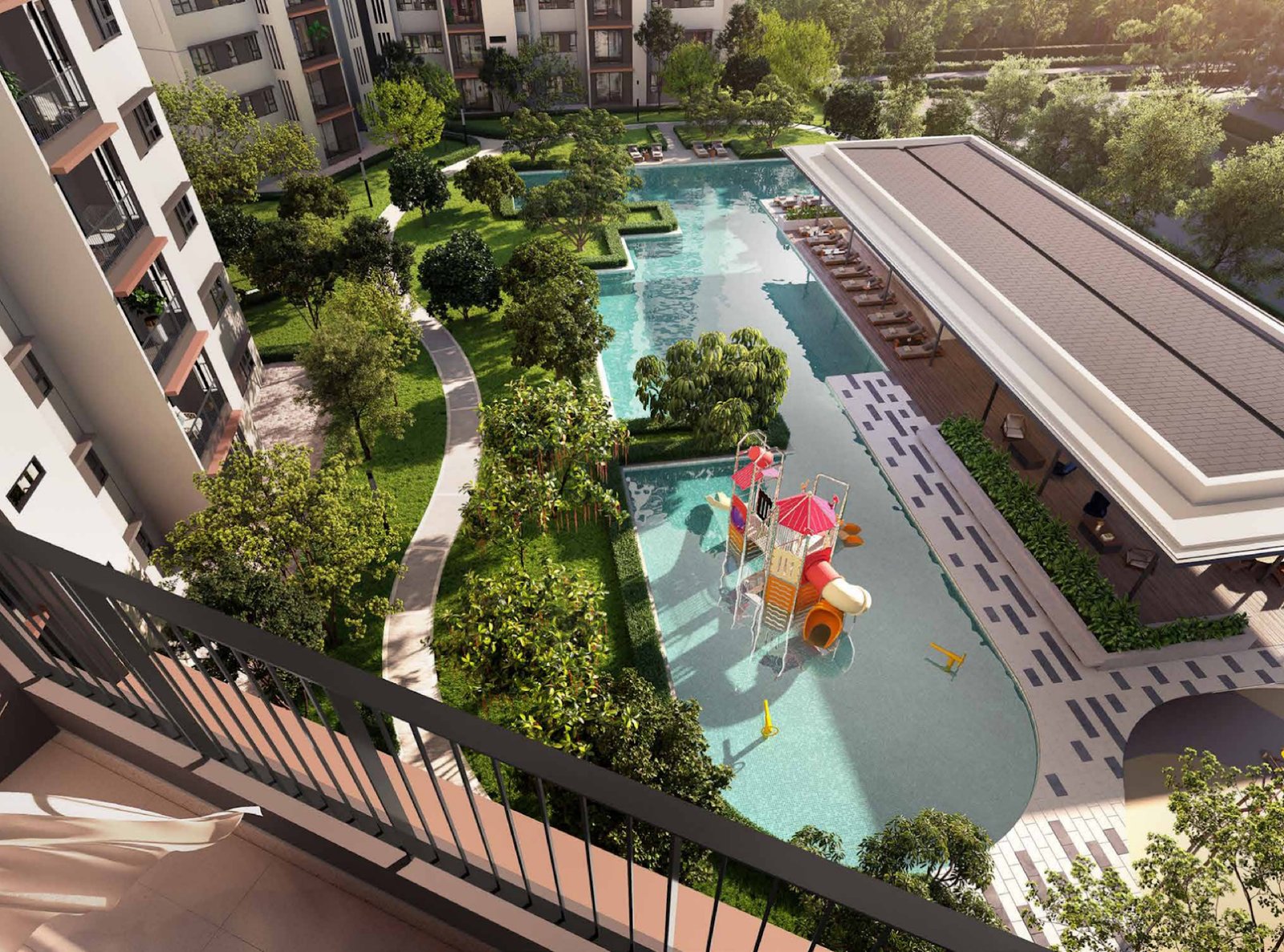 Myra Senja Level 5 pool deck from above: artist's impression