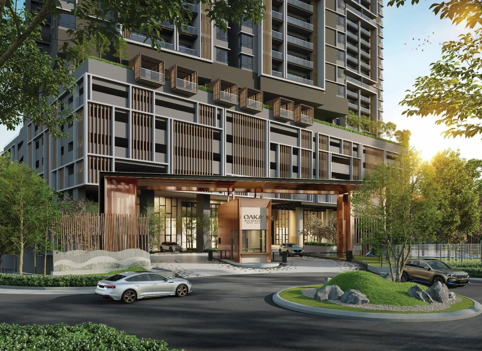 Oaka Residences entrance and drop-off: artist's impression