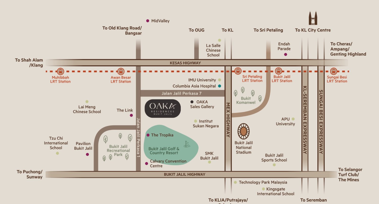 Oaka Residences location map