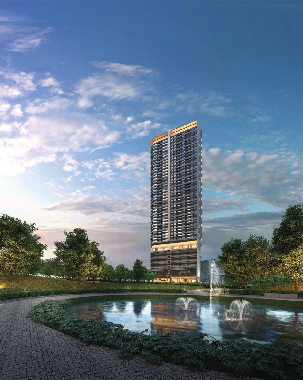 Park Green Pavilion Bukit Jalil seen from the park: artist's impression