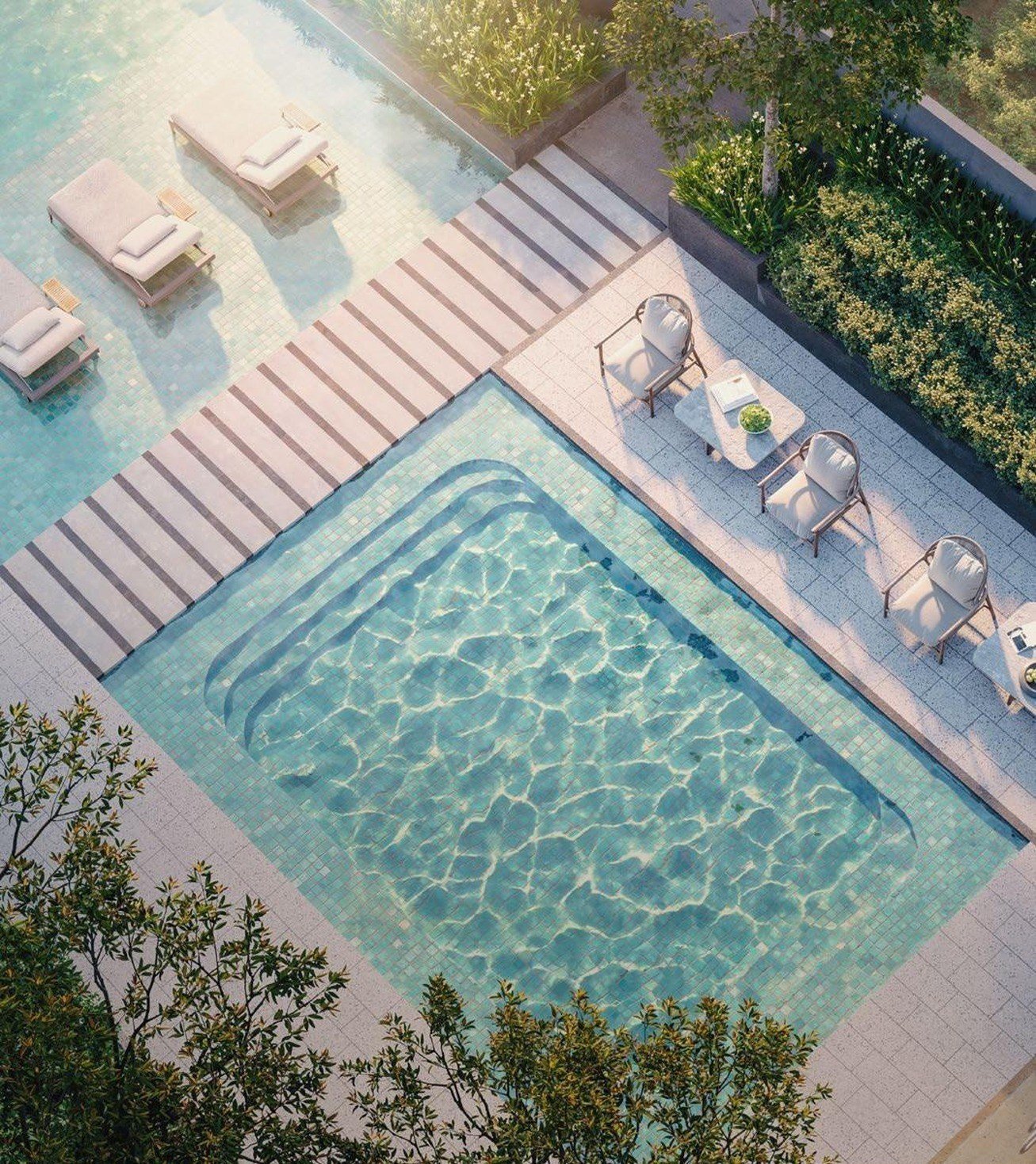 Parkside Residences pool deck seen from above: artist's impression