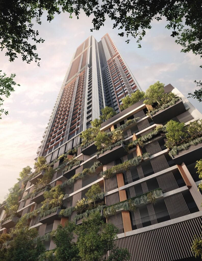 Parkside Residences @ Setia Federal Hill tower seen from below: artist's impression