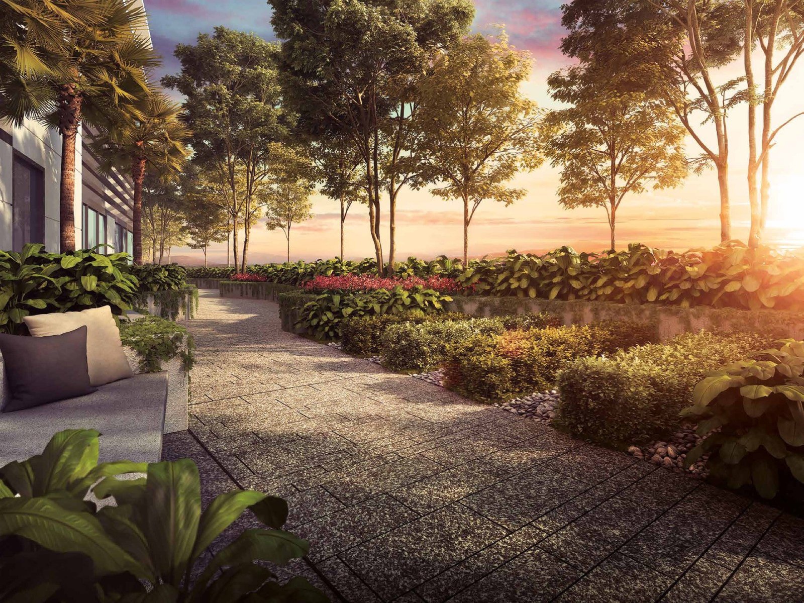 Pavilion Damansara Heights landscaped garden walk: artist's impression