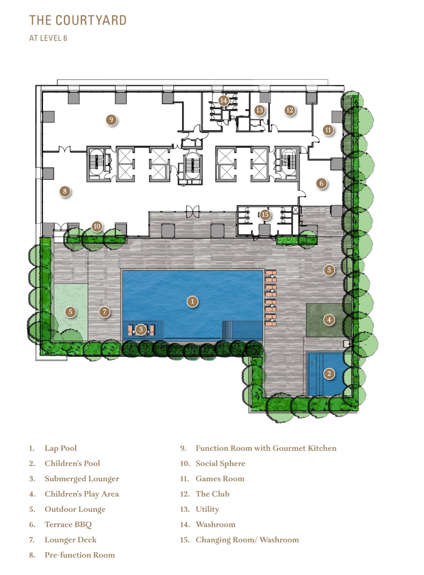 Pavilion Damansara Heights Royal Suites facilities plan, The Courtyard at Level 6
