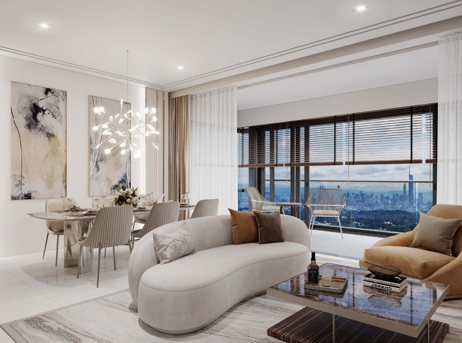 Pavilion Damansara Heights Royal Suites living and dining area: artist's impression