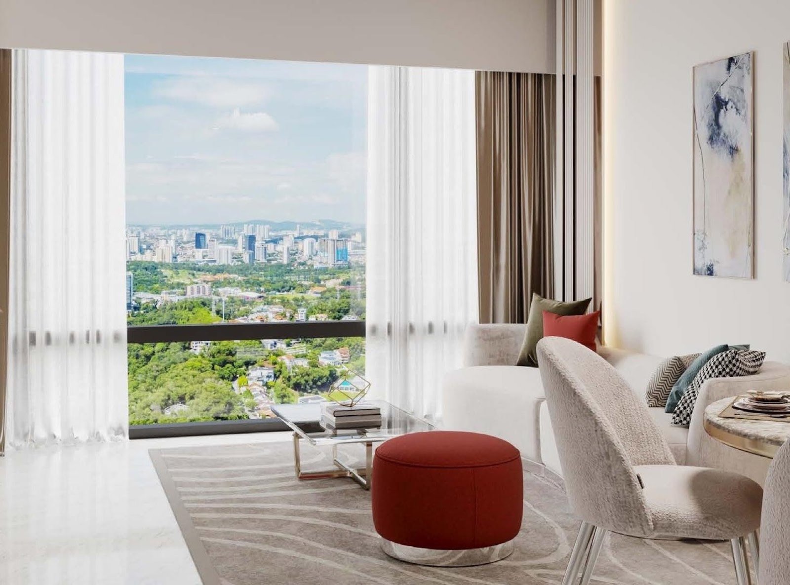 Pavilion Damansara Heights Royal Suites living room: artist's impression