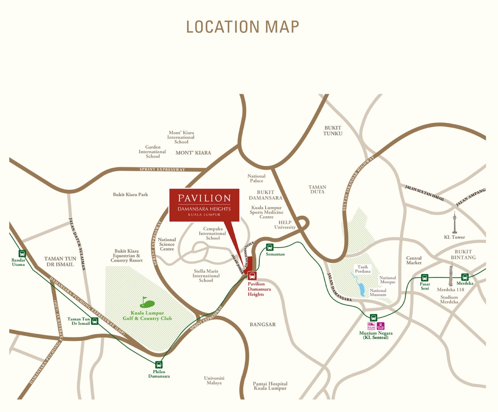 Pavilion Damansara Heights Royal Suites location map