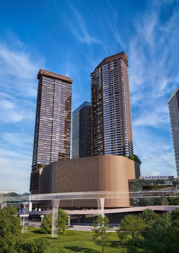 Pavilion Damansara Heights Phase 2 residential towers above the podium (Royal Suites is one of the two): artist's impression