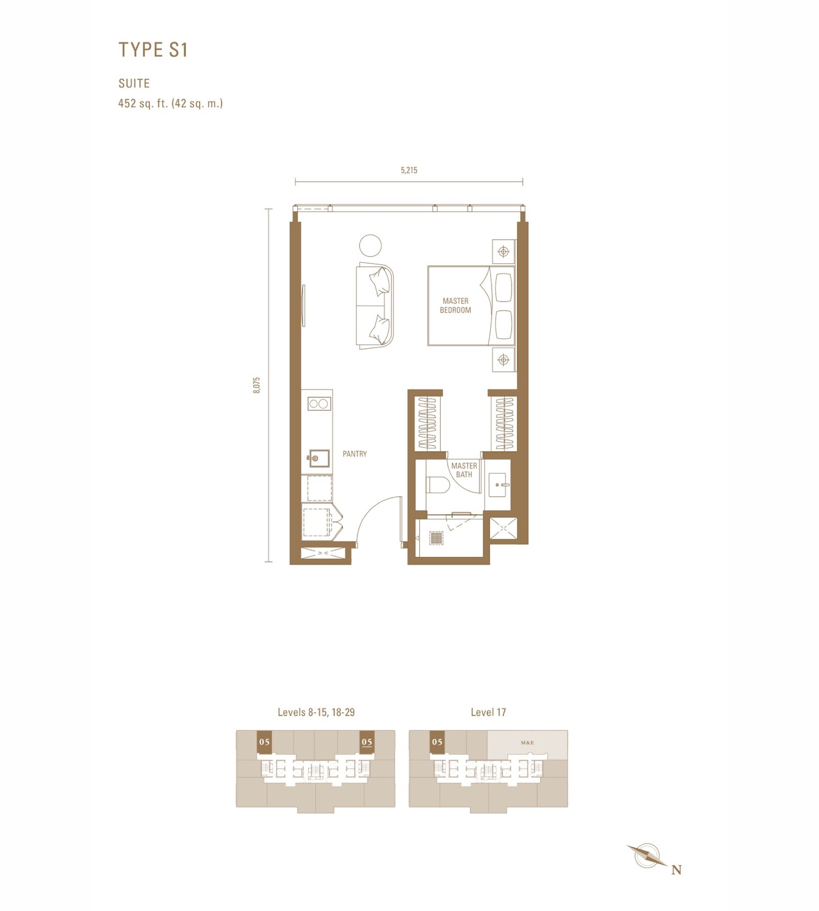Pavilion Damansara Heights Royal Suites Type S1 floor plan, suite, 452 sq ft