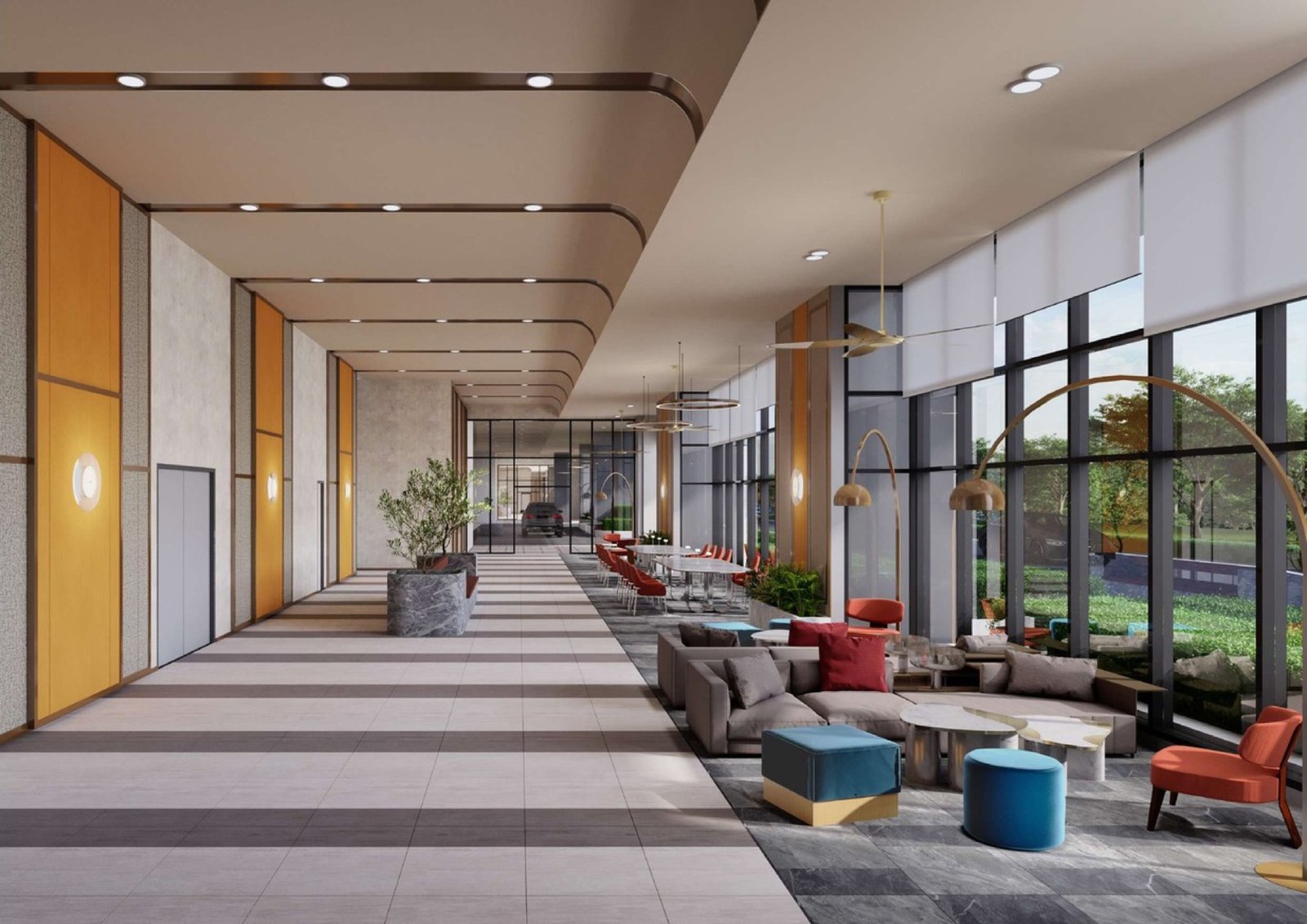 The Queenswoodz lobby lounge: artist's impression