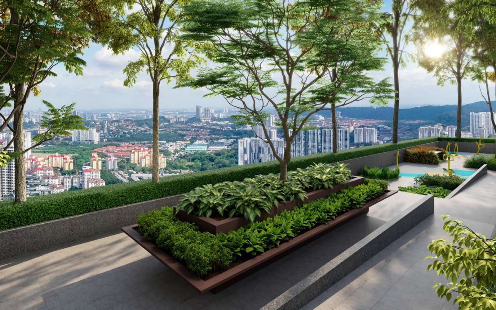 The Queenswoodz sky garden with a view over Bukit Jalil: artist's impression