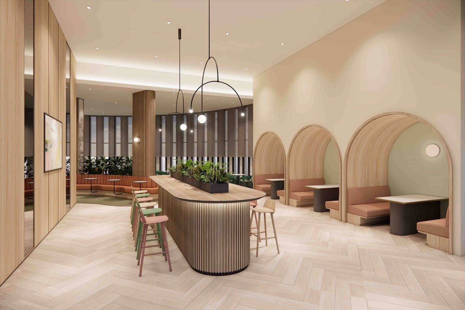 Ren Residence co-working lounge: artist's impression