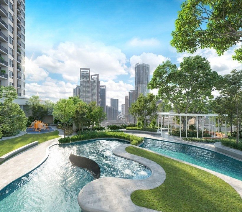 River Park Bangsar South leisure pool and gardens on the facilities deck: artist's impression