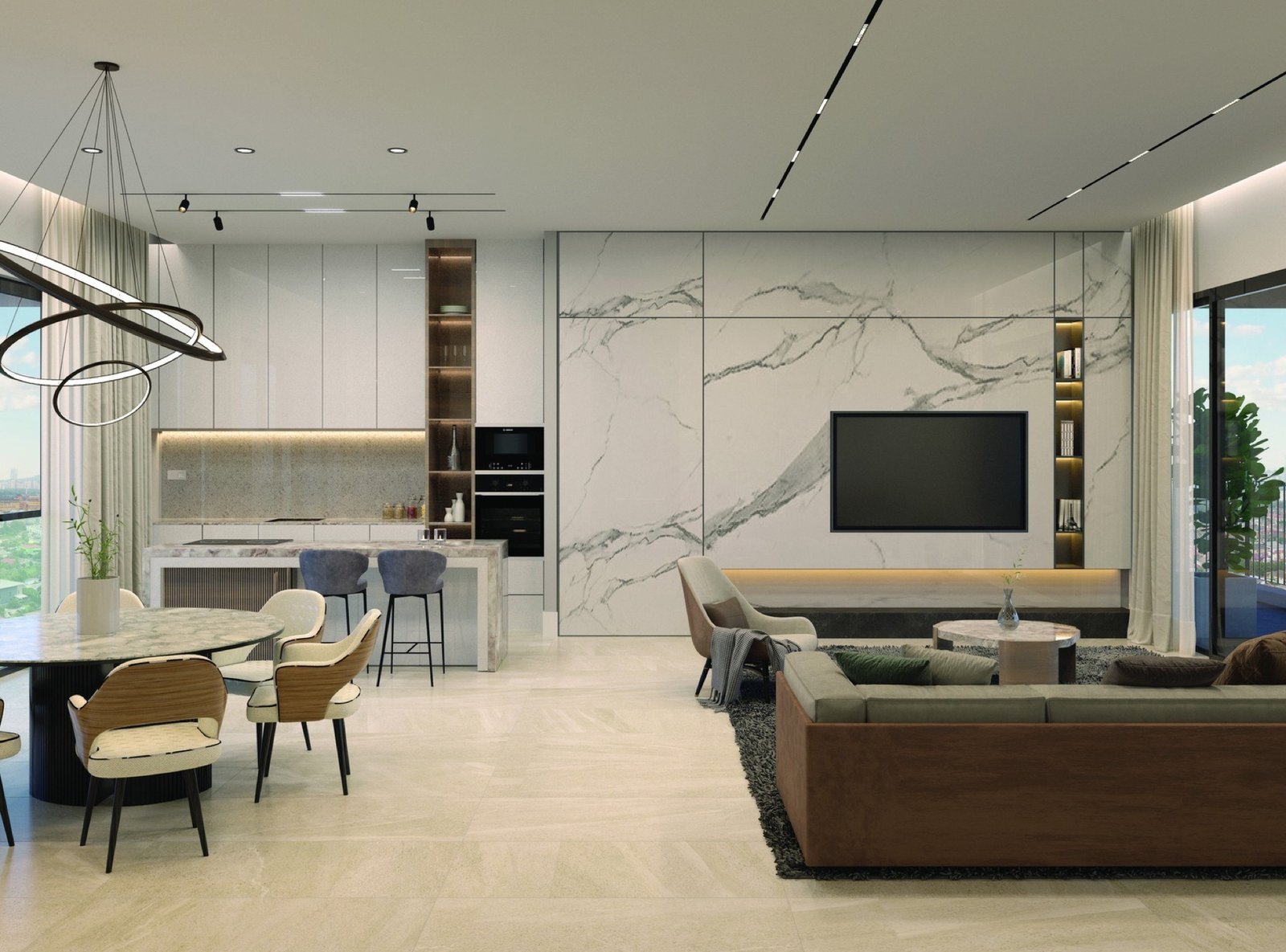Stellar Damansara living and dining area: artist's impression