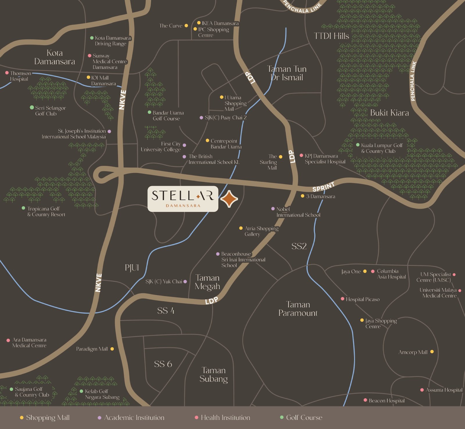Stellar Damansara location map, Damansara Jaya