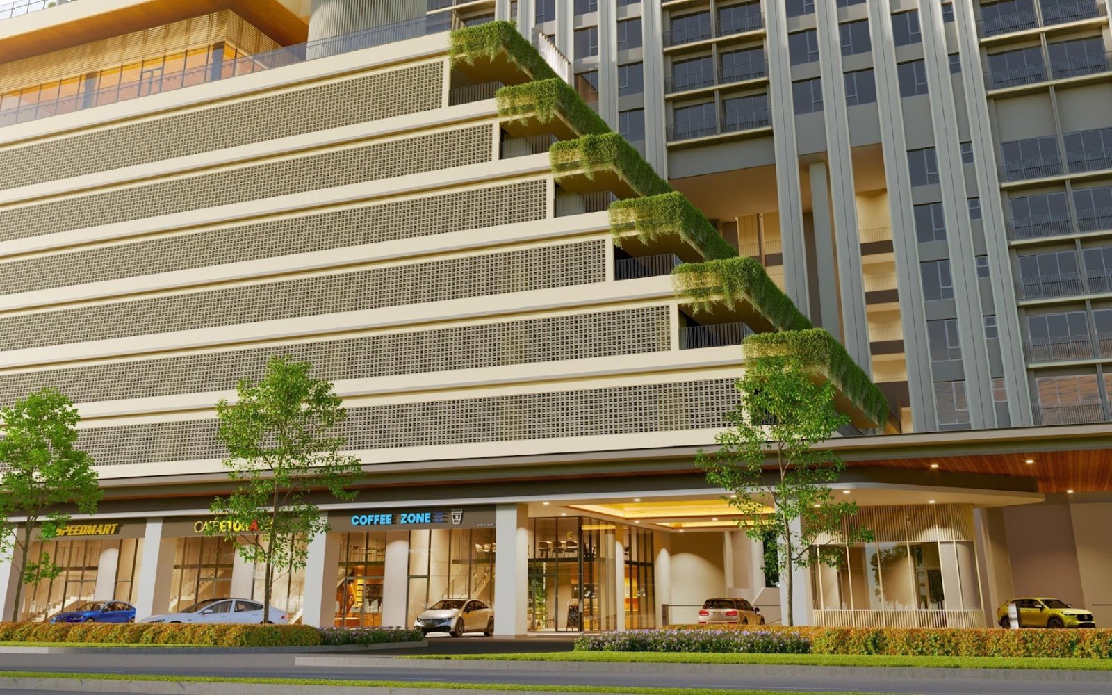 Stellaris @ Riana Dutamas podium, retail shops and drop-off: artist's impression