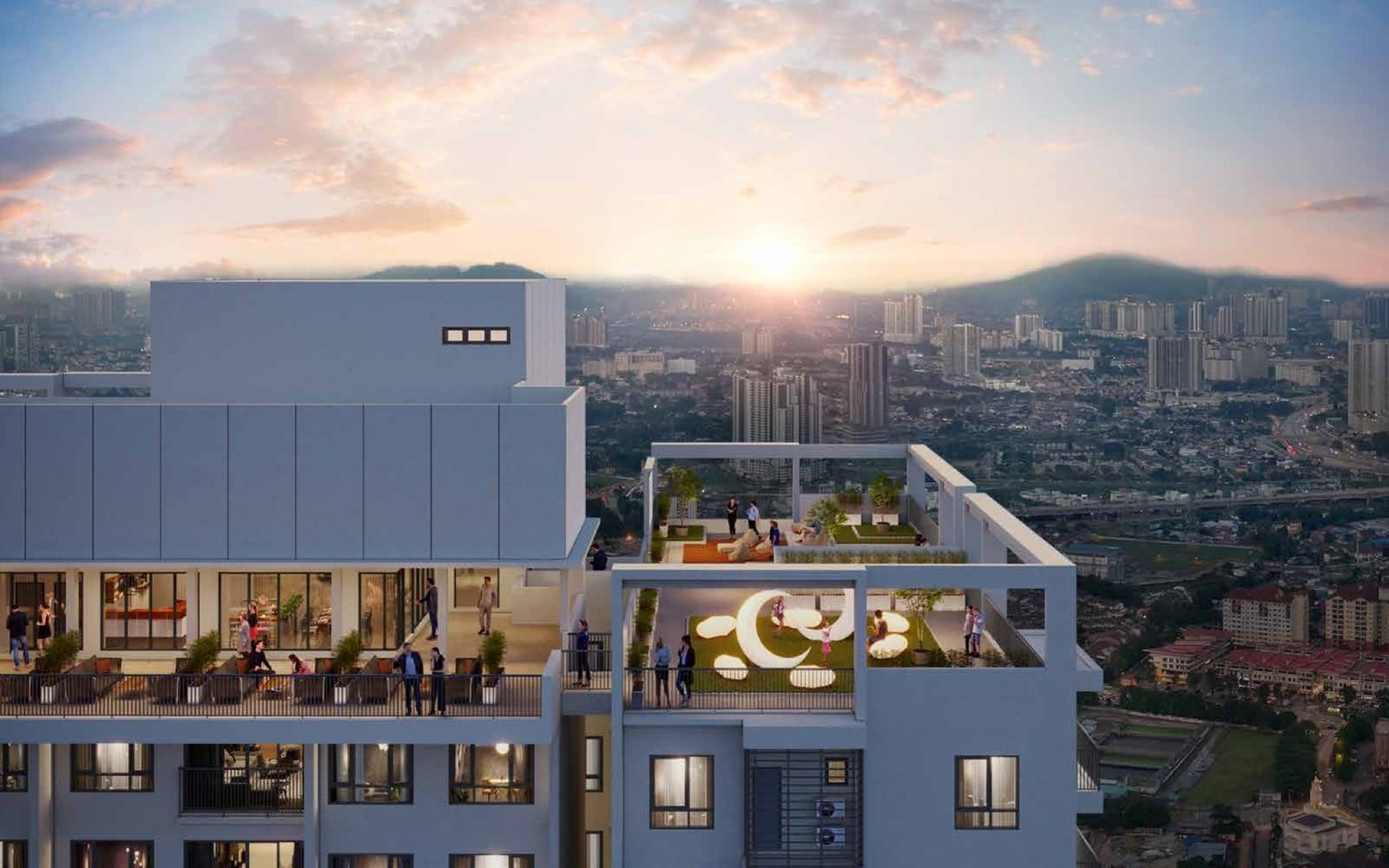 Tangen Residences rooftop facilities from above: artist's impression