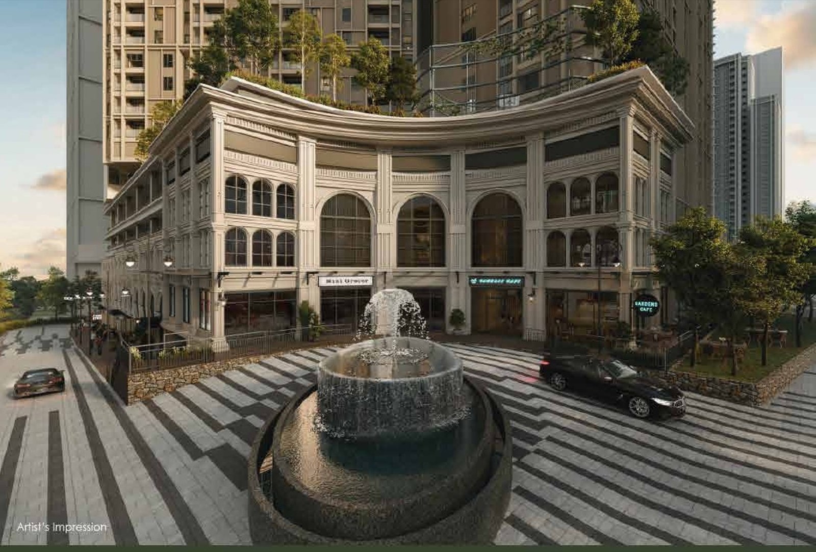 The Aldenz fountain court: artist's impression