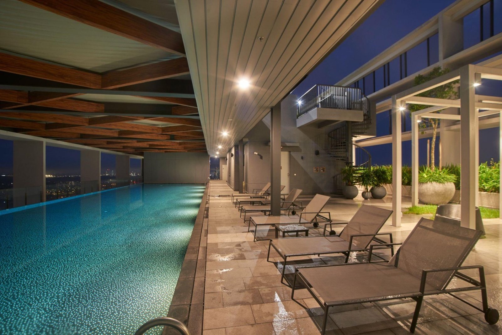 The Aldenz pool and sun loungers: artist's impression