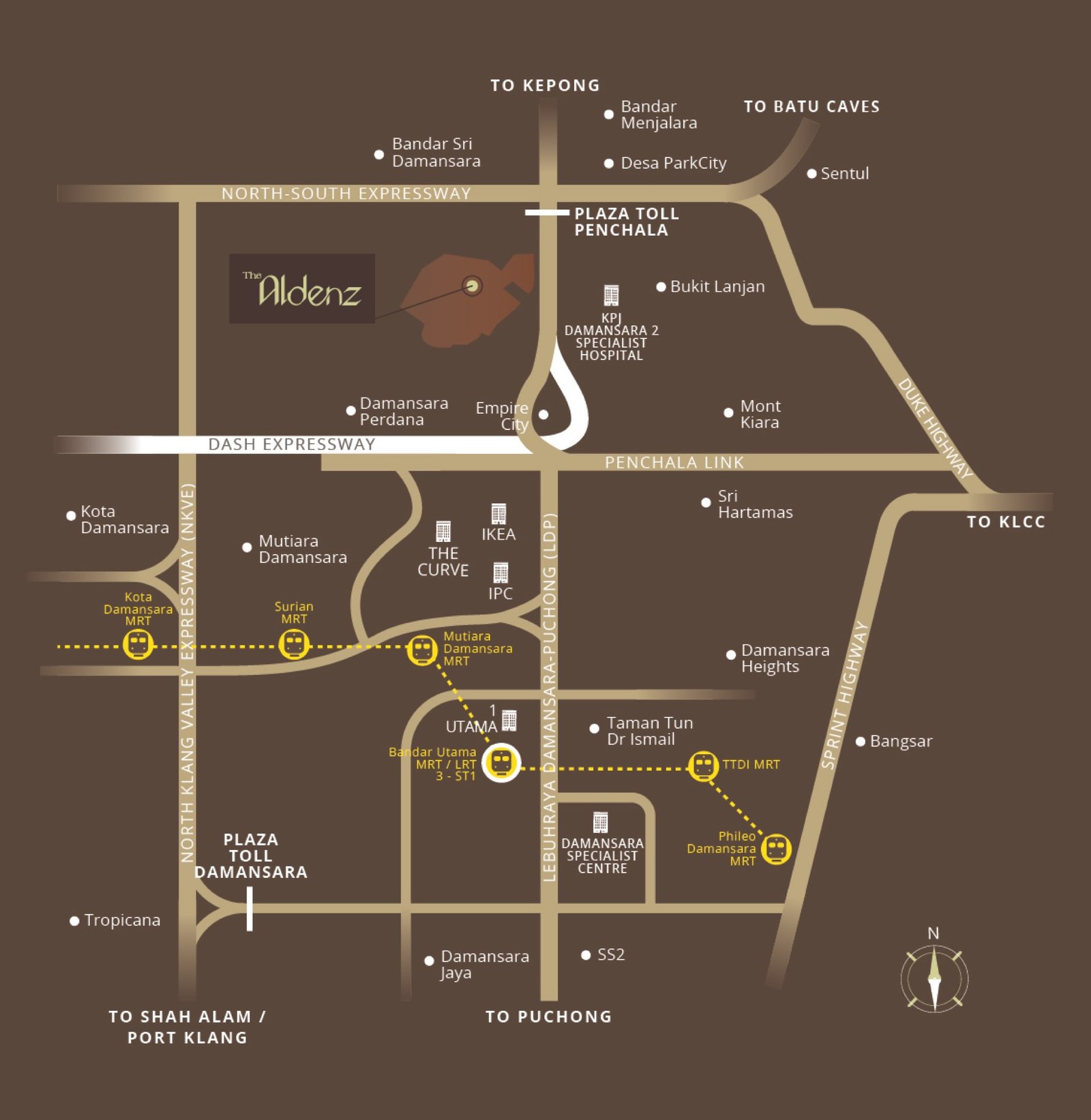 The Aldenz location map