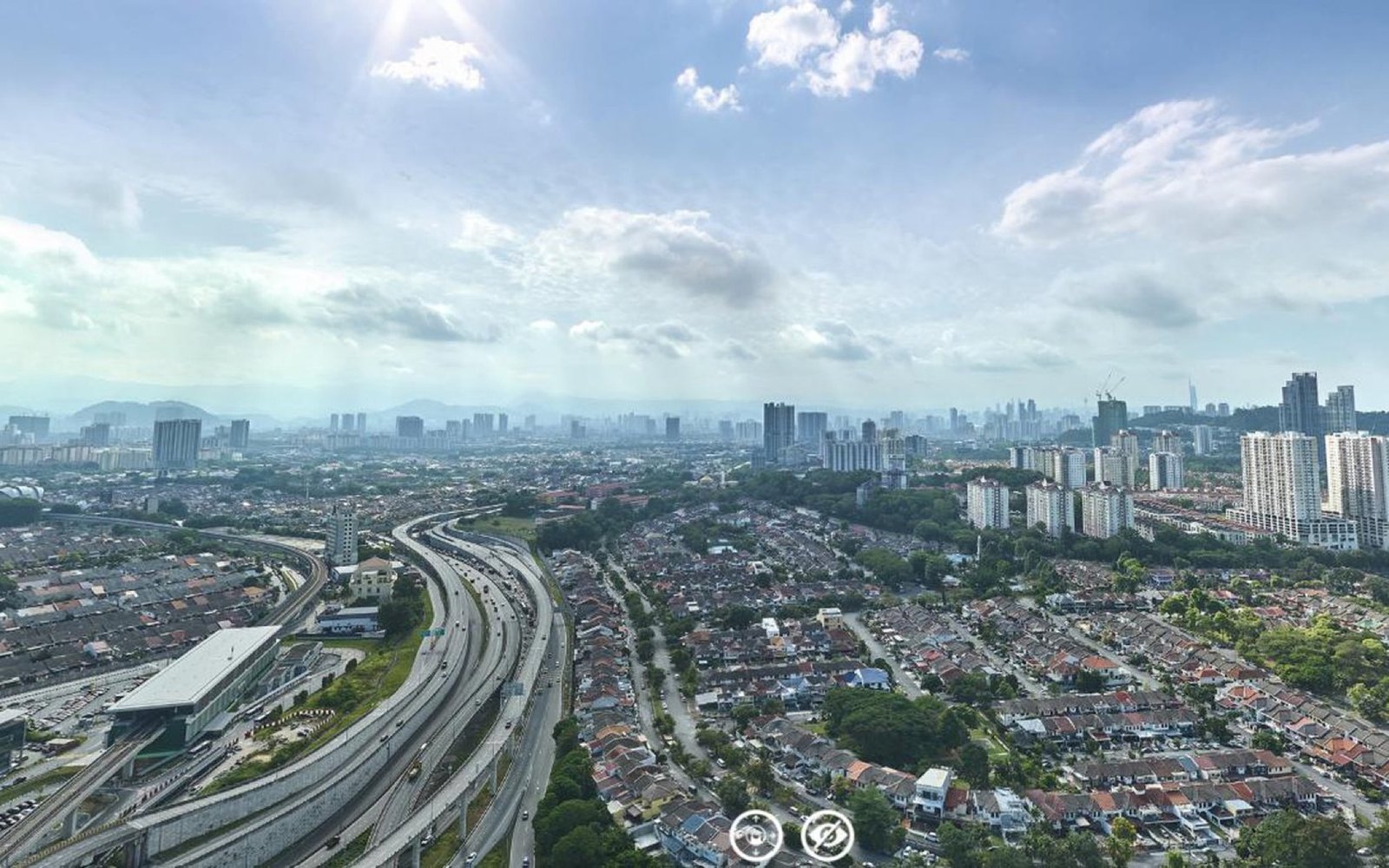 Aerial view over Bandar Sri Damansara and the highway near The Arden: artist's impression