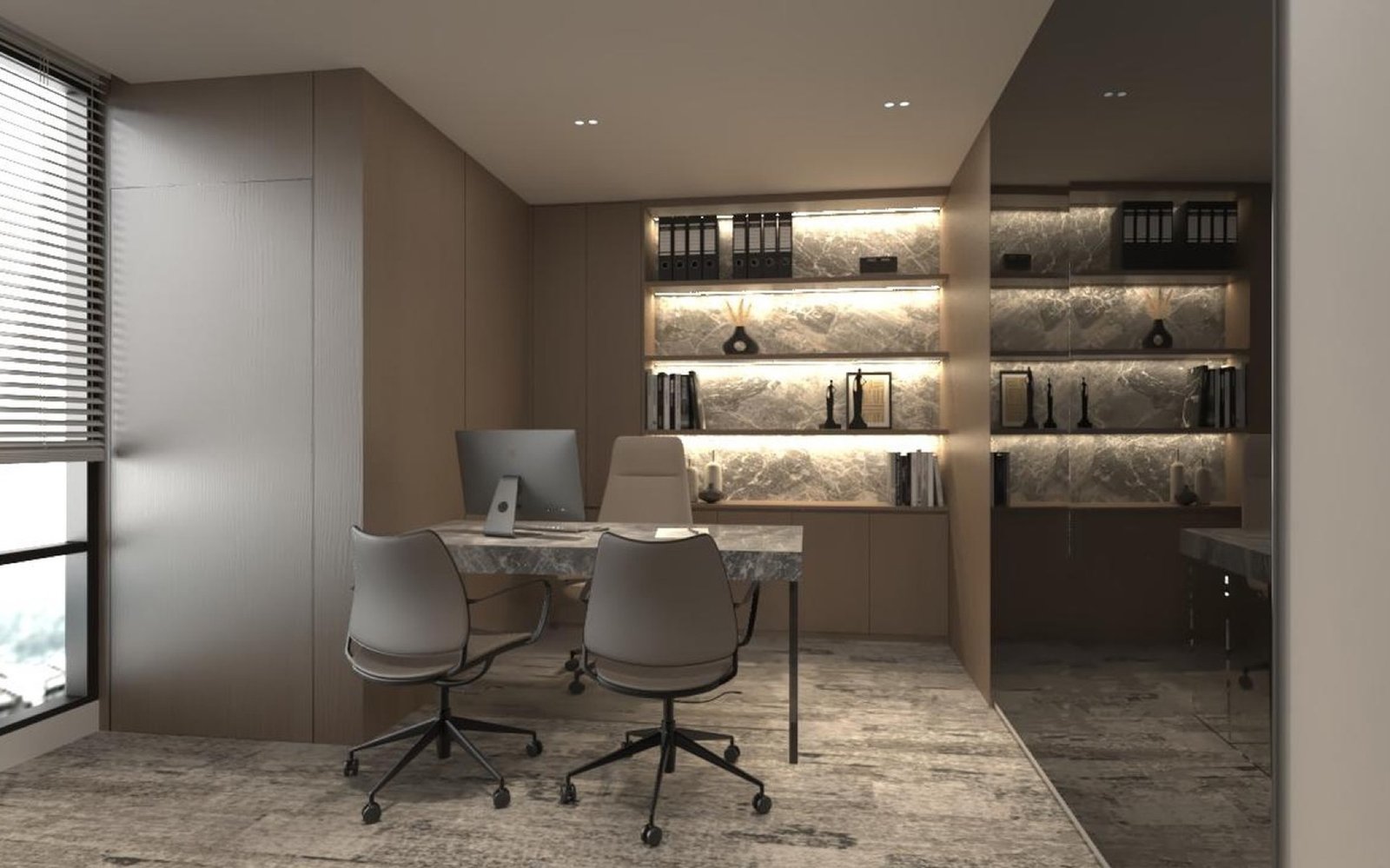 The Arden office suite director's room, fitted-out example: artist's impression
