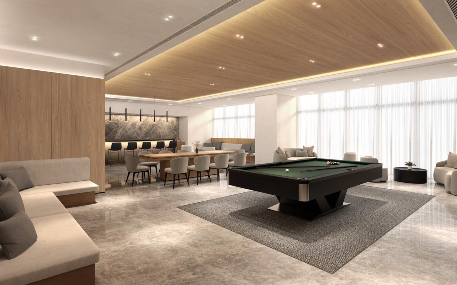 The Arden entertainment lounge with pool table: artist's impression