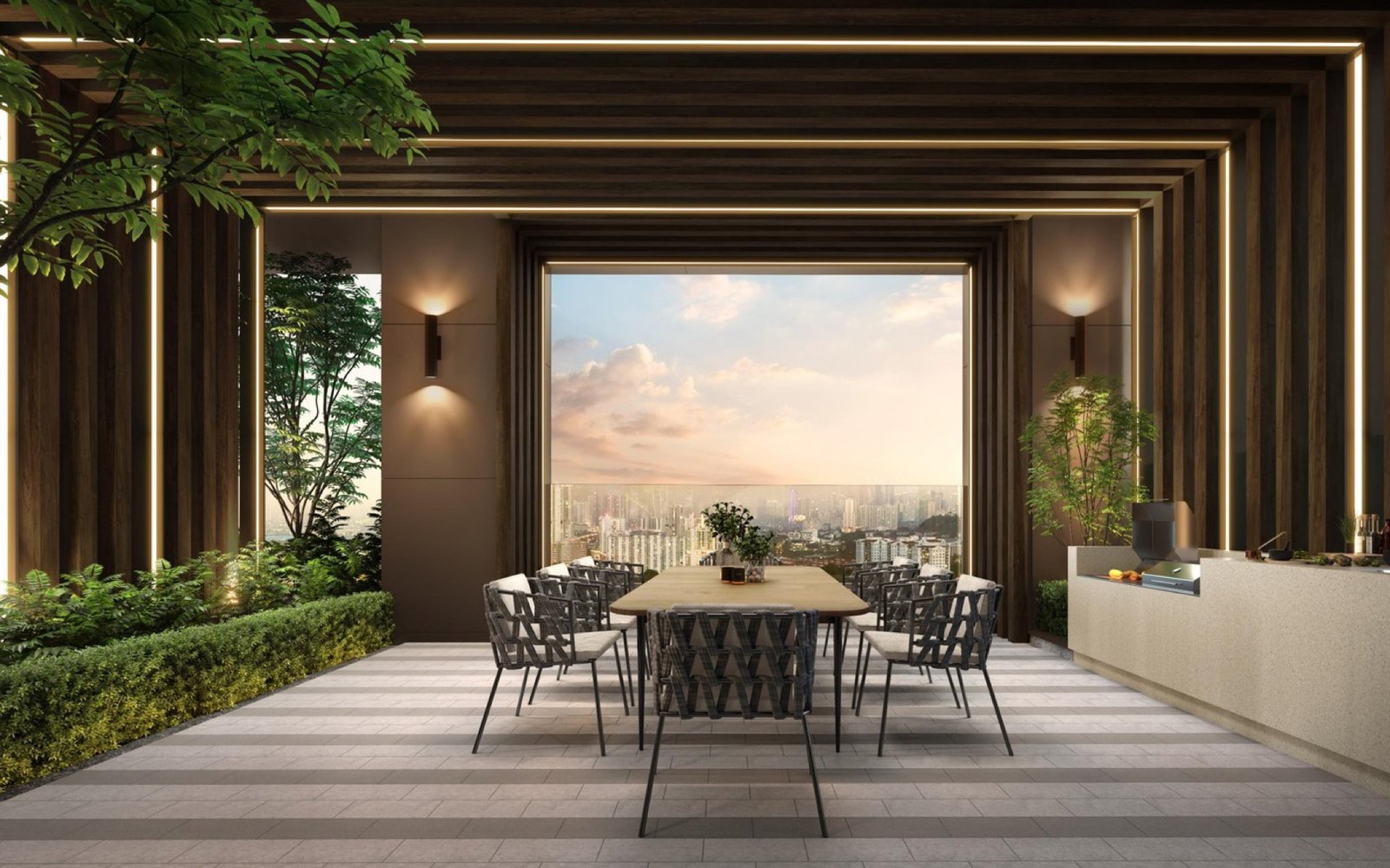 The Arden sky terrace dining area: artist's impression