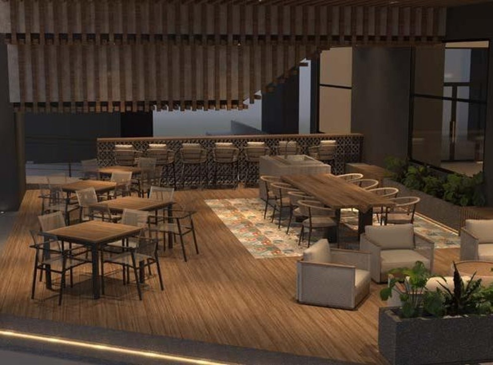 The Atas Residences alfresco dining area: artist's impression