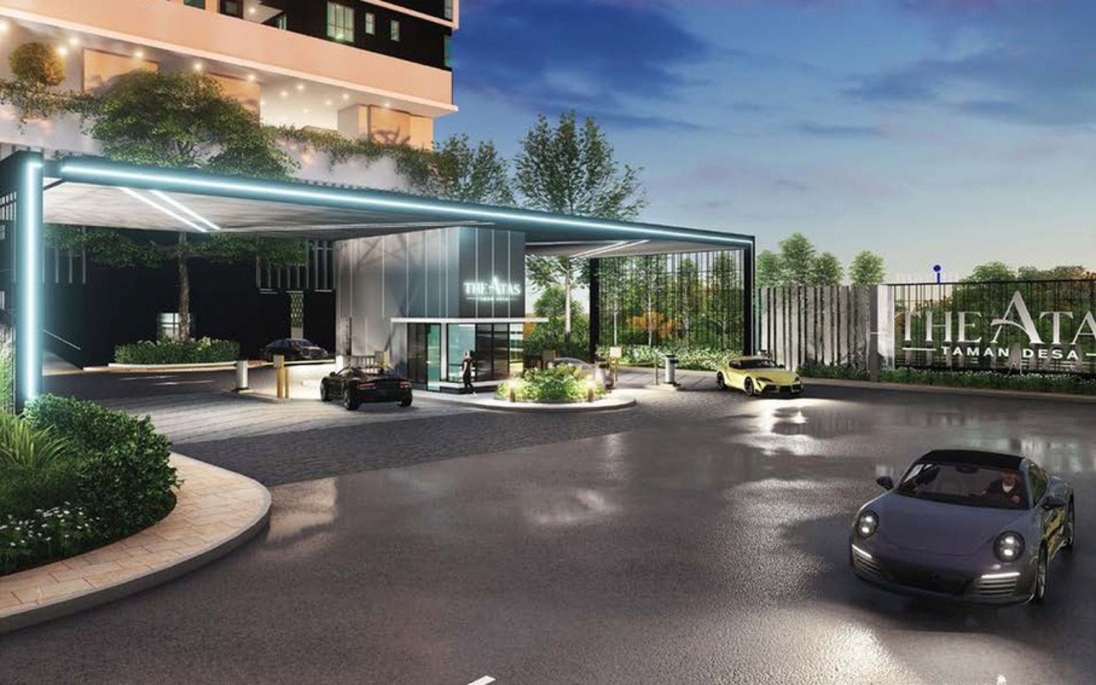 The Atas Residences entrance and guard house: artist's impression