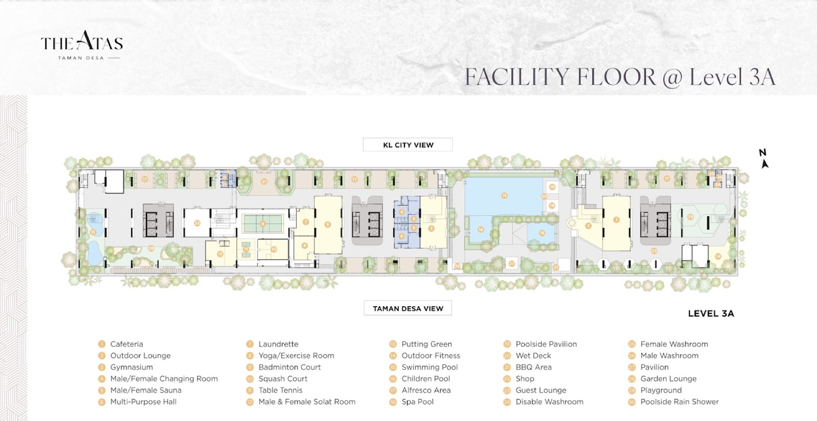 The Atas Residences facility floor plan at Level 3A