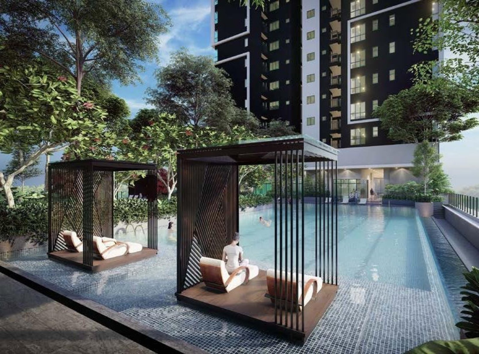 The Atas Residences poolside pavilion: artist's impression