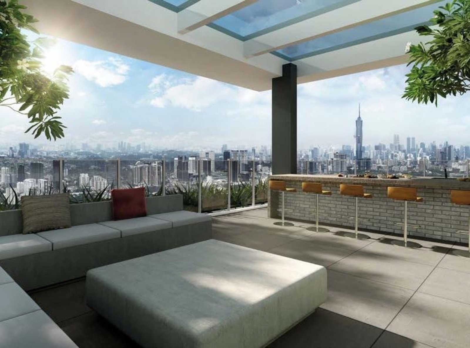 The Atas Residences rooftop sky pavilion: artist's impression