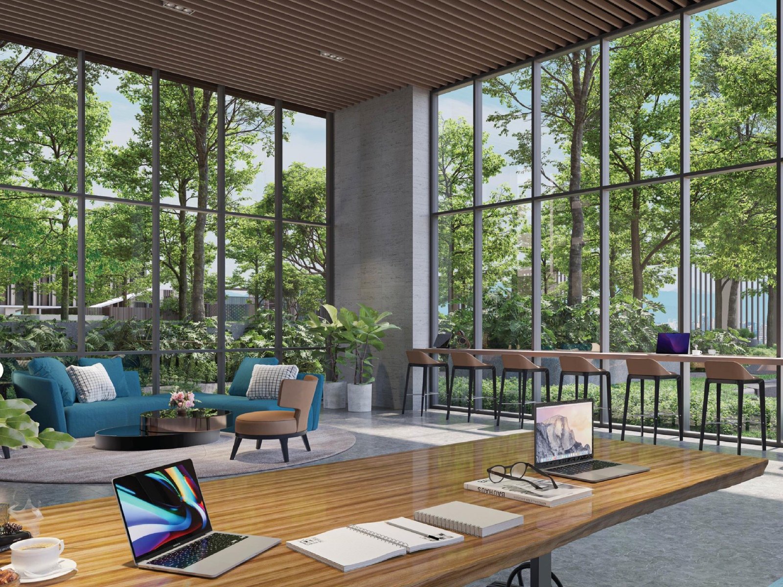 The Atera co-working lounge: artist's impression
