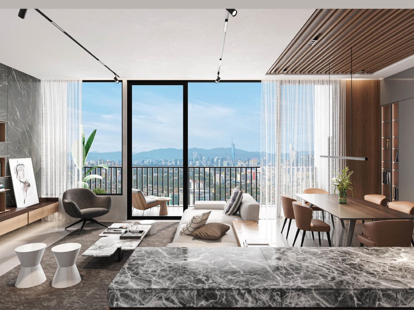 The Atera living and dining area: artist's impression