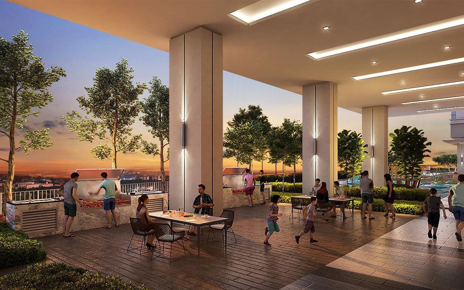 The Maple Residences BBQ terrace: artist's impression