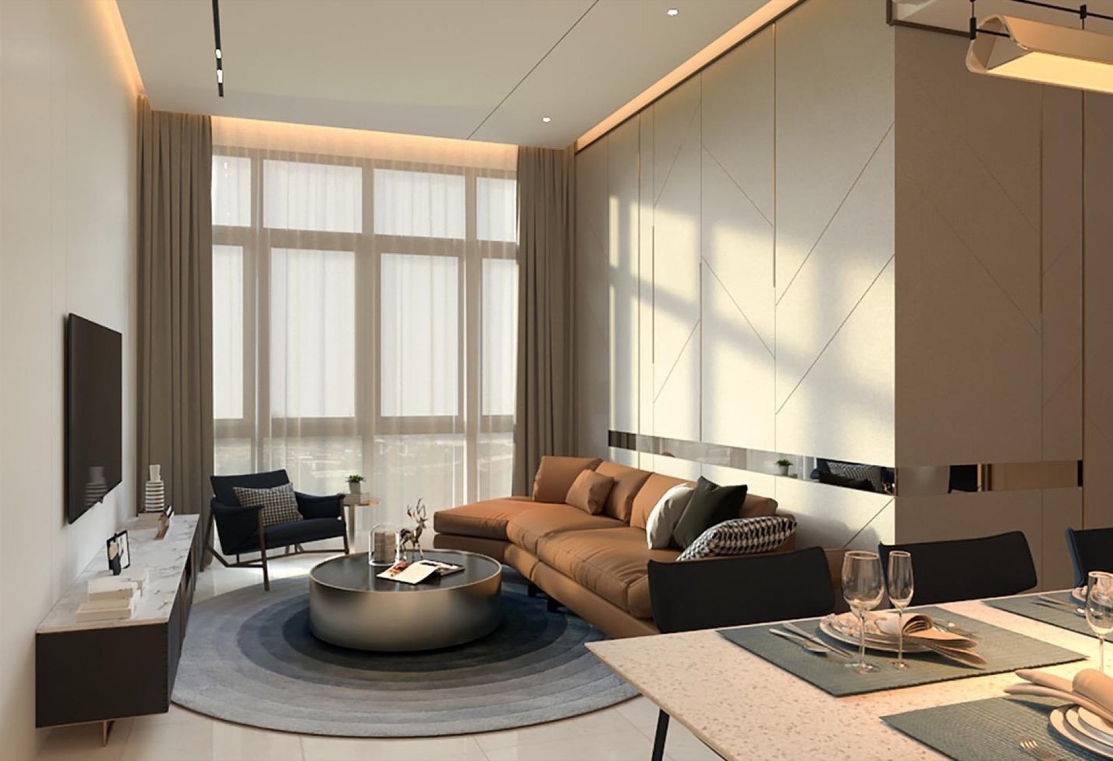 The Maple Residences living room: artist's impression