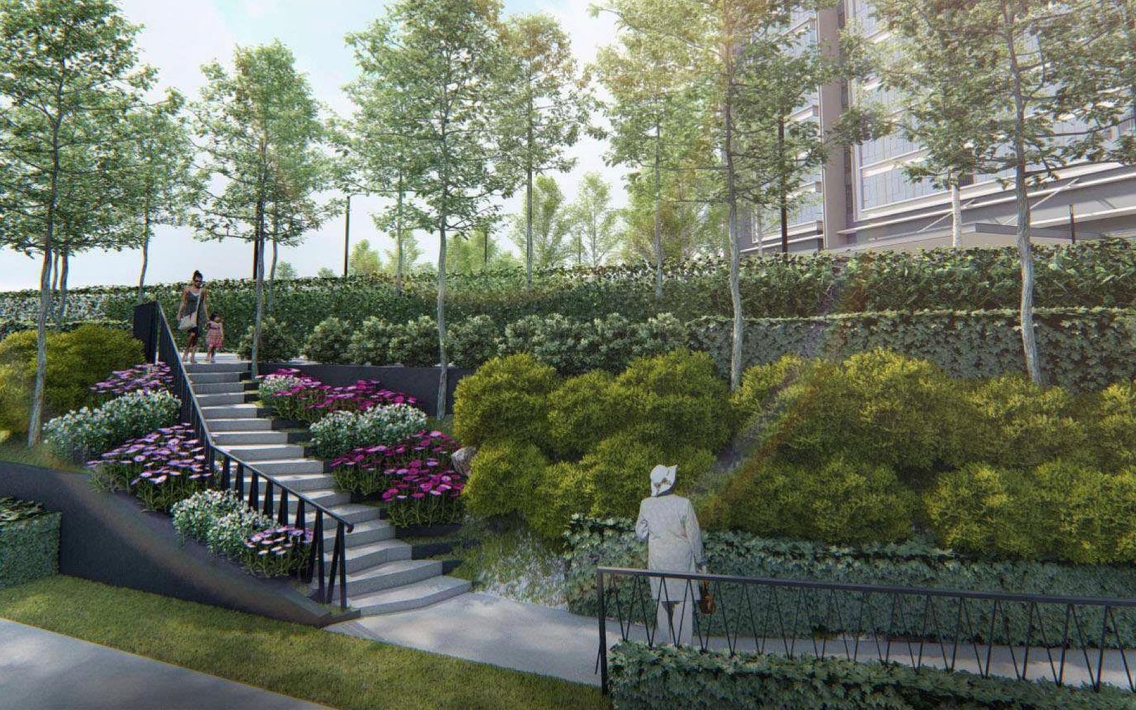 The Maple Residences terrace garden: artist's impression