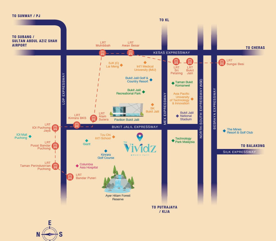 The Vividz location map