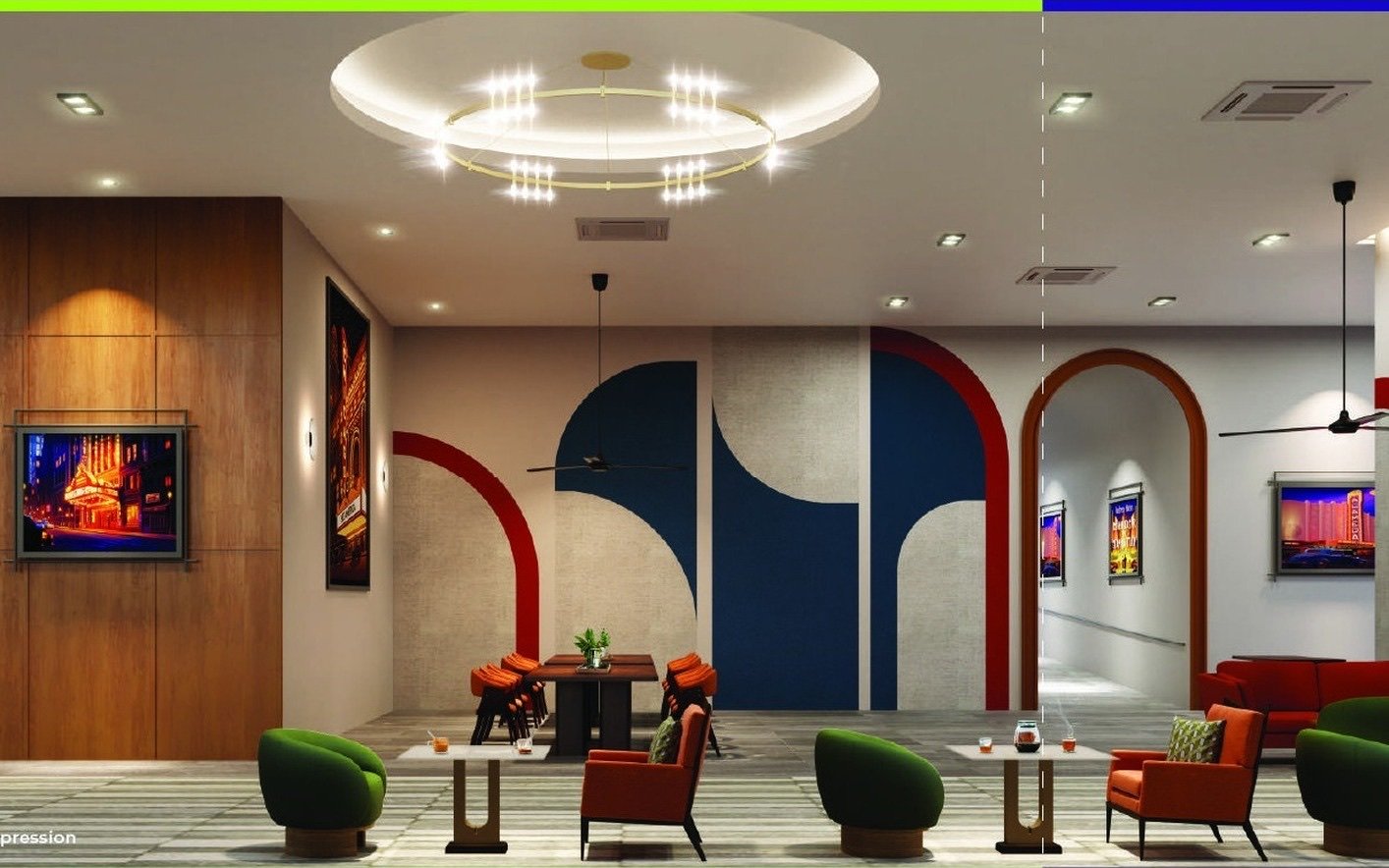 The Vividz lounge: artist's impression