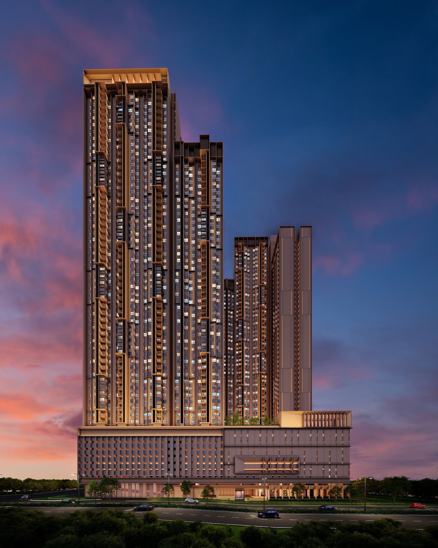 The Vividz @ Bukit Jalil: artist's impression of the two towers at dusk
