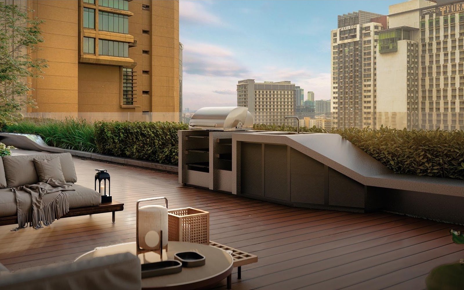 Times Square 2 BBQ area on a timber deck: artist's impression