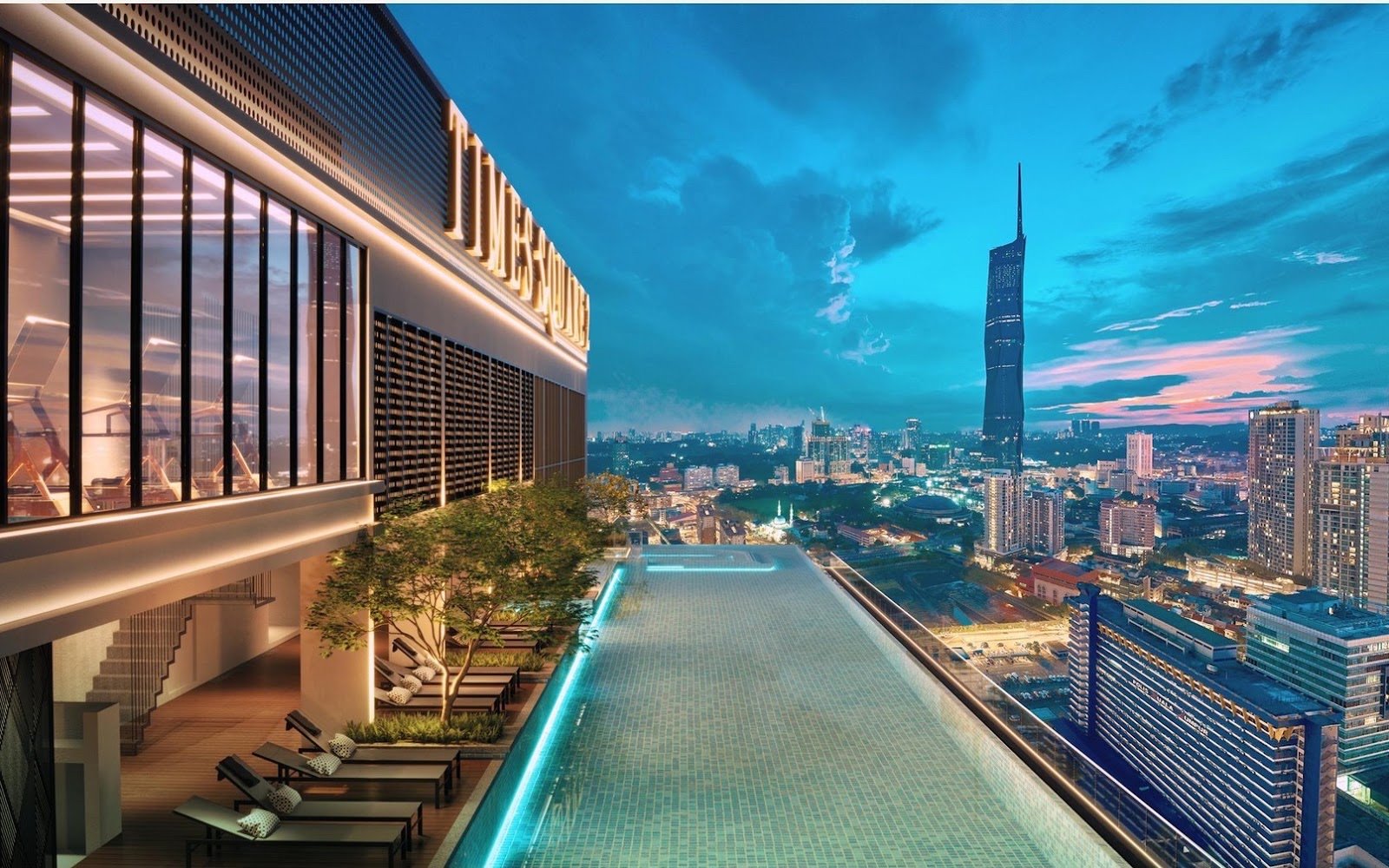 Times Square 2 40 m infinity pool on Level 41: artist's impression