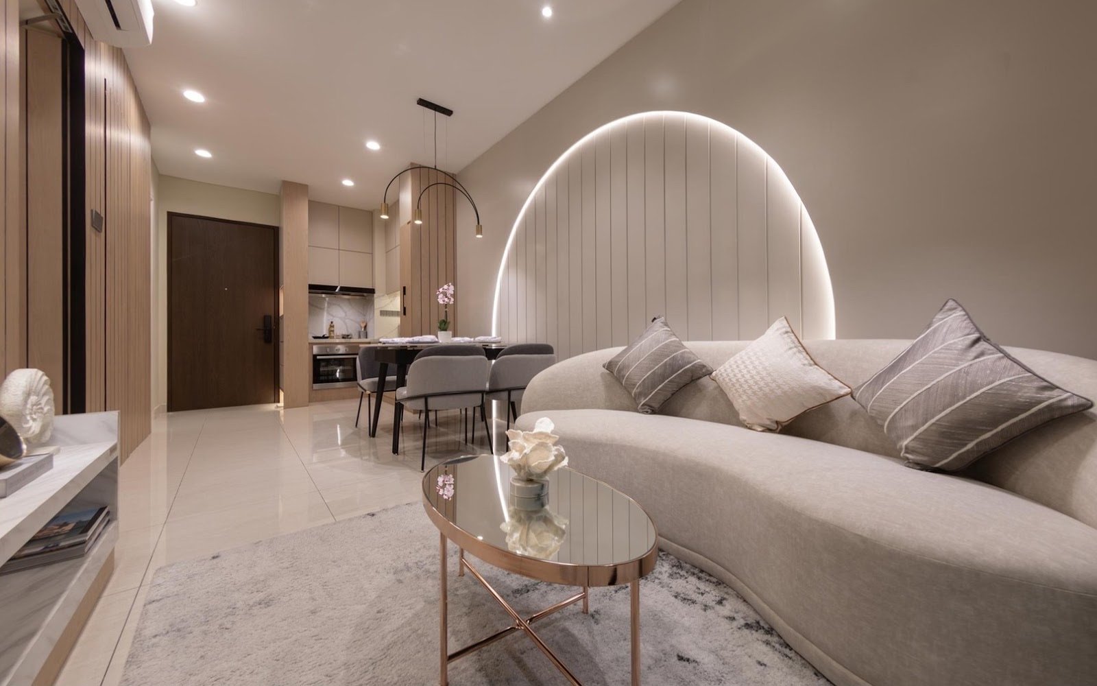 Times Square 2 show unit living and dining area
