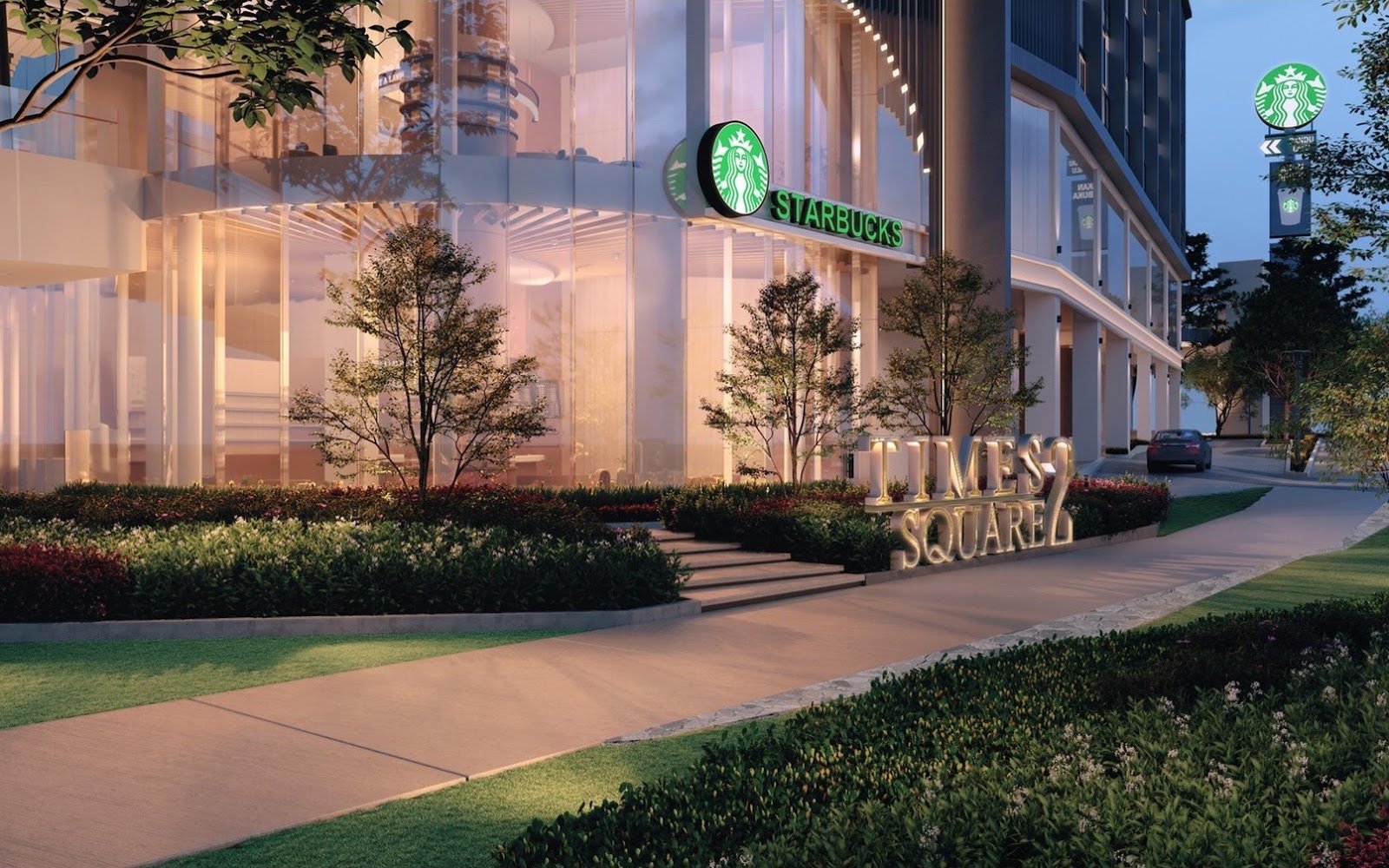 Times Square 2 street-level entrance and signage: artist's impression